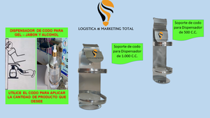 DISPENSADOR DE CODO PARA GEL, ALCOHOL, JABÓN