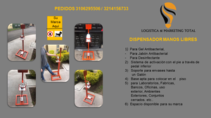DISPENSADOR DE PIE PARA GEL, JABÓN Y ALCOHOL